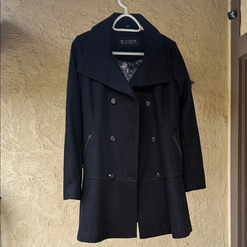 GUESS Women's Elegant Black Double-Breasted Jacket